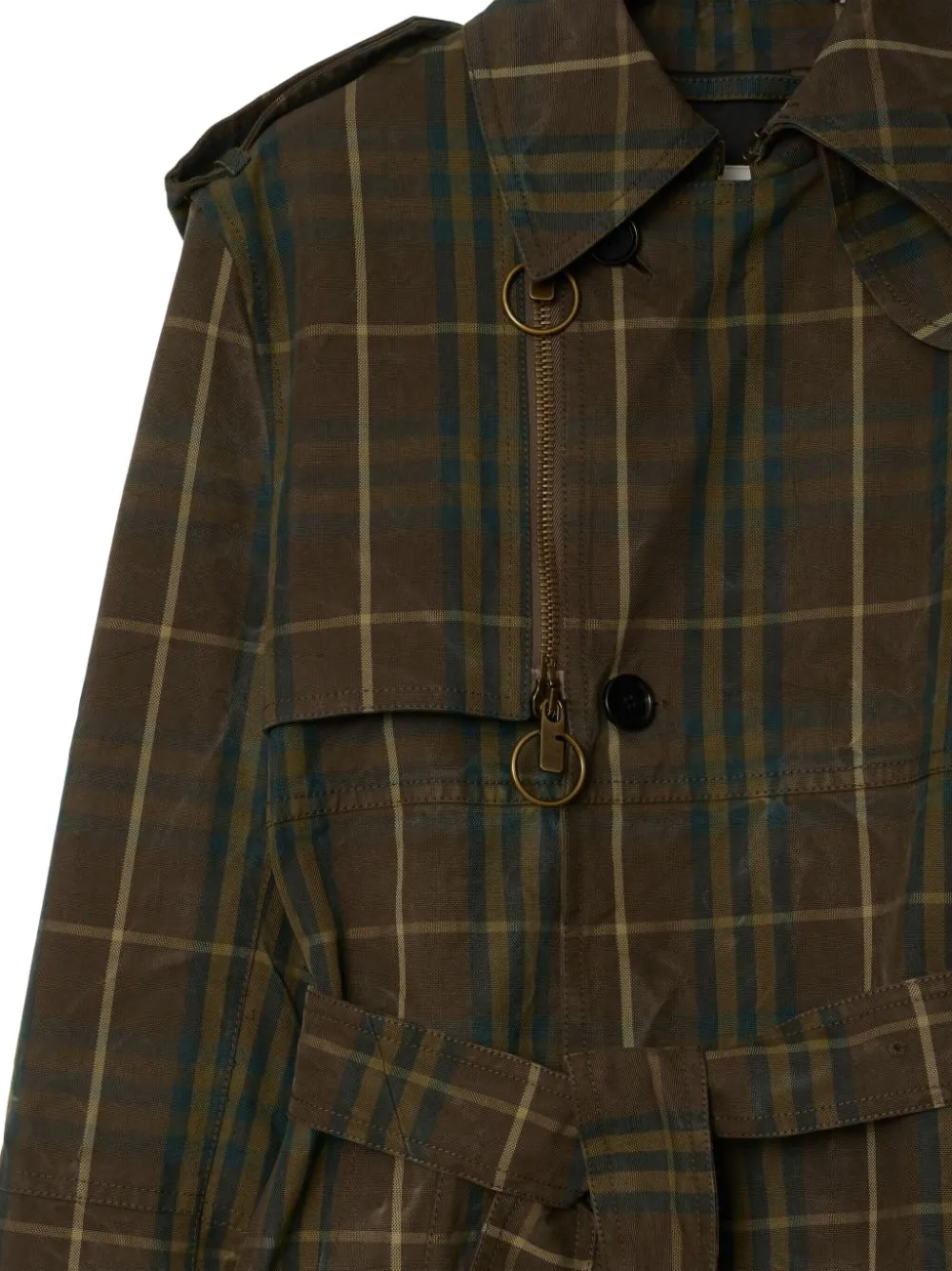 Burberry Geruite trenchcoat Groen
