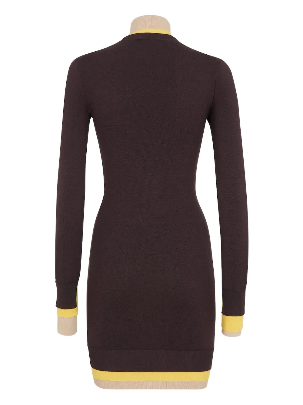 FENDI Jurk met contrasterende afwerking - Bruin