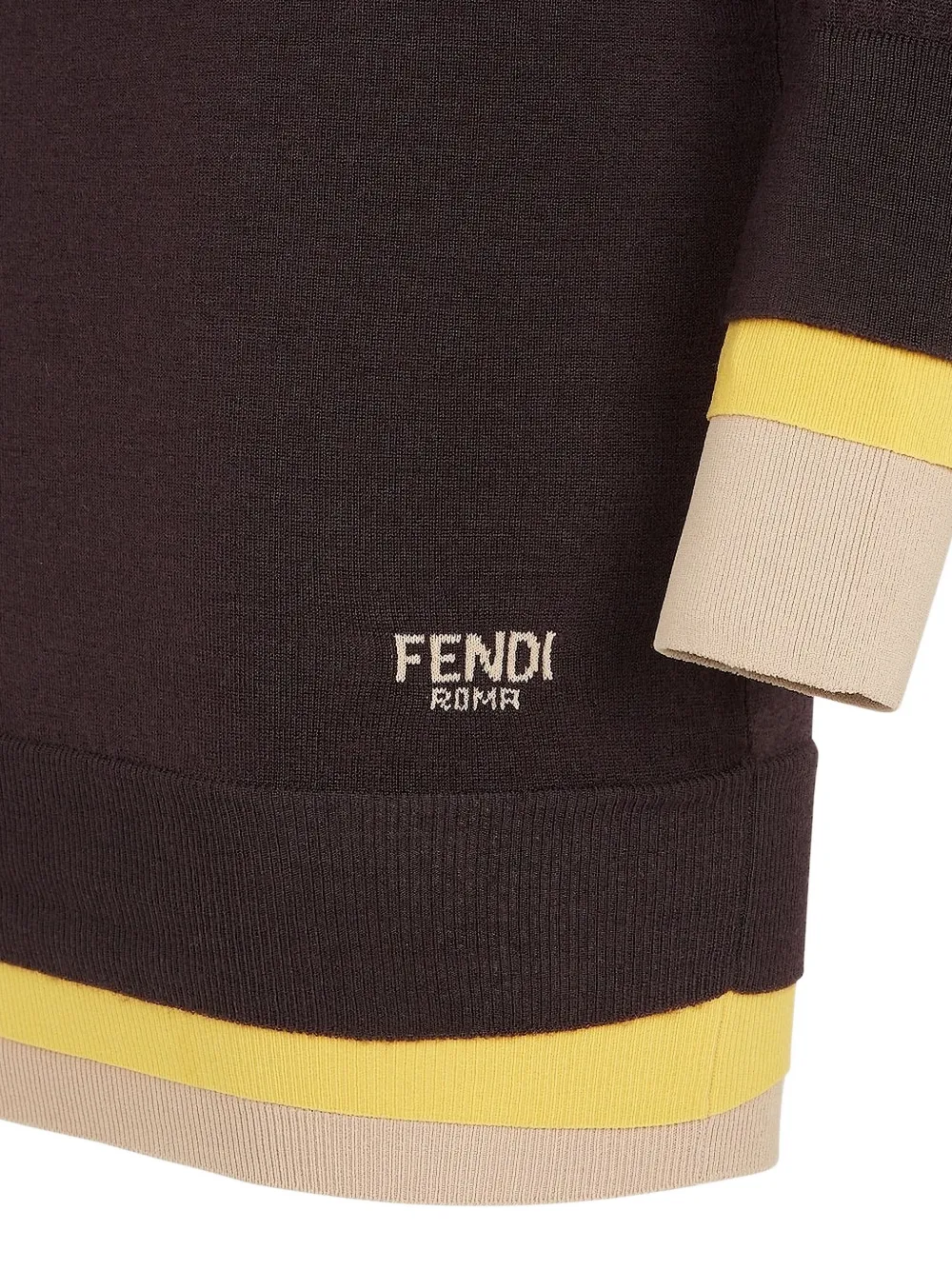 FENDI Jurk met contrasterende afwerking Bruin