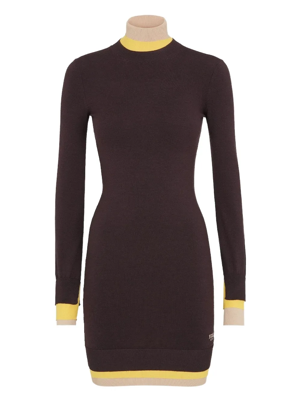 FENDI Abito con bordo a contrasto - Marrone