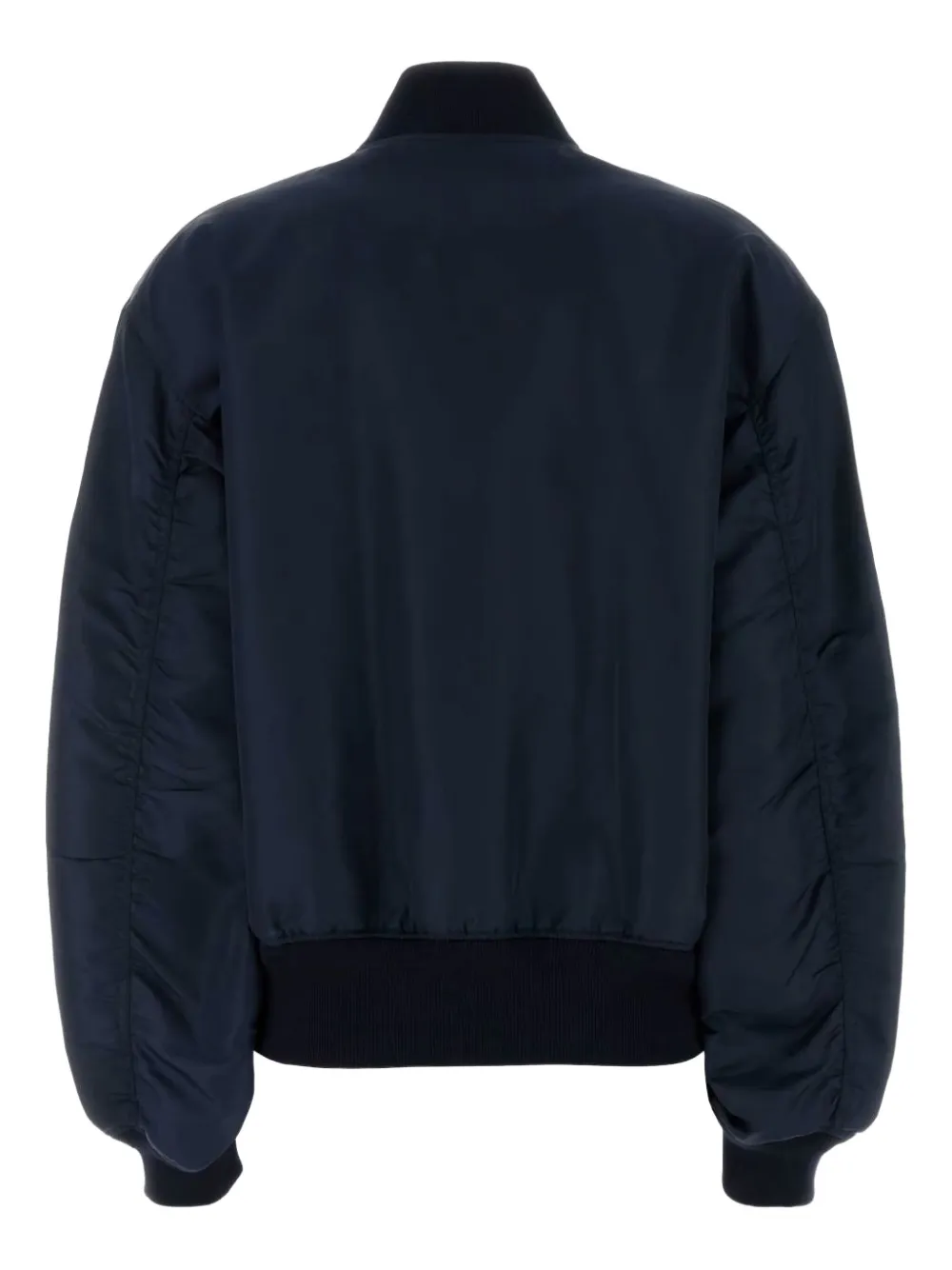 Prada Logo-patch Bomber Jacket In Blue