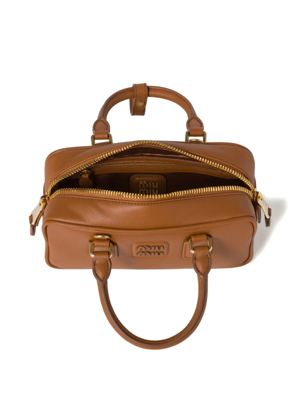 Miu Regular Arcadie leren shopper Bruin
