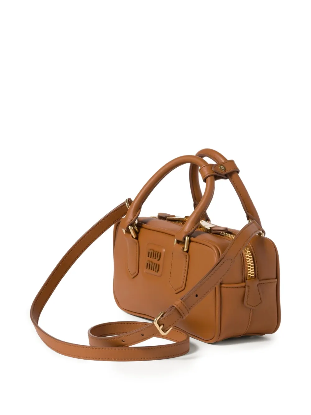 Miu Regular Arcadie leren shopper Bruin