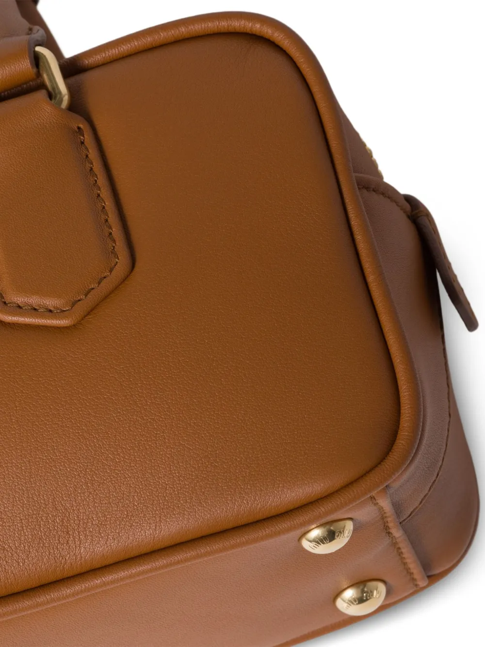 Miu Regular Arcadie leren shopper Bruin