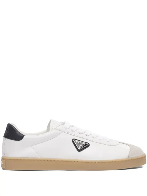 Prada Track leather logo-plaque sneakers