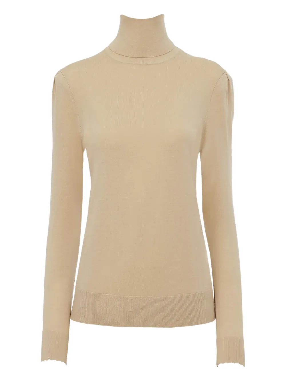 Chloé Turtleneck Puff-shoulder Sweater In Neutral