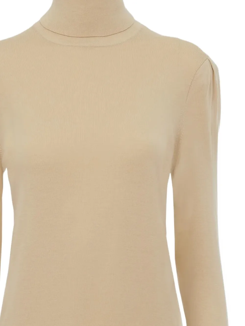 Chloé Turtleneck Puff-shoulder Sweater In Neutral
