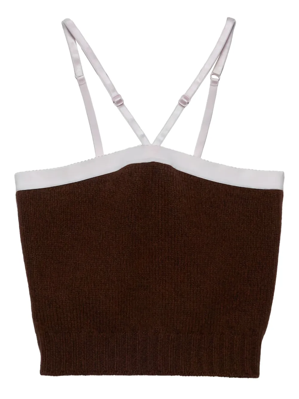 Prada satin-trimmed top | Brown | Image 1