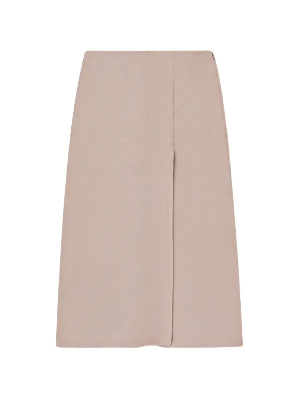 Fedeli Front-slit Midi Skirt in Neutrals