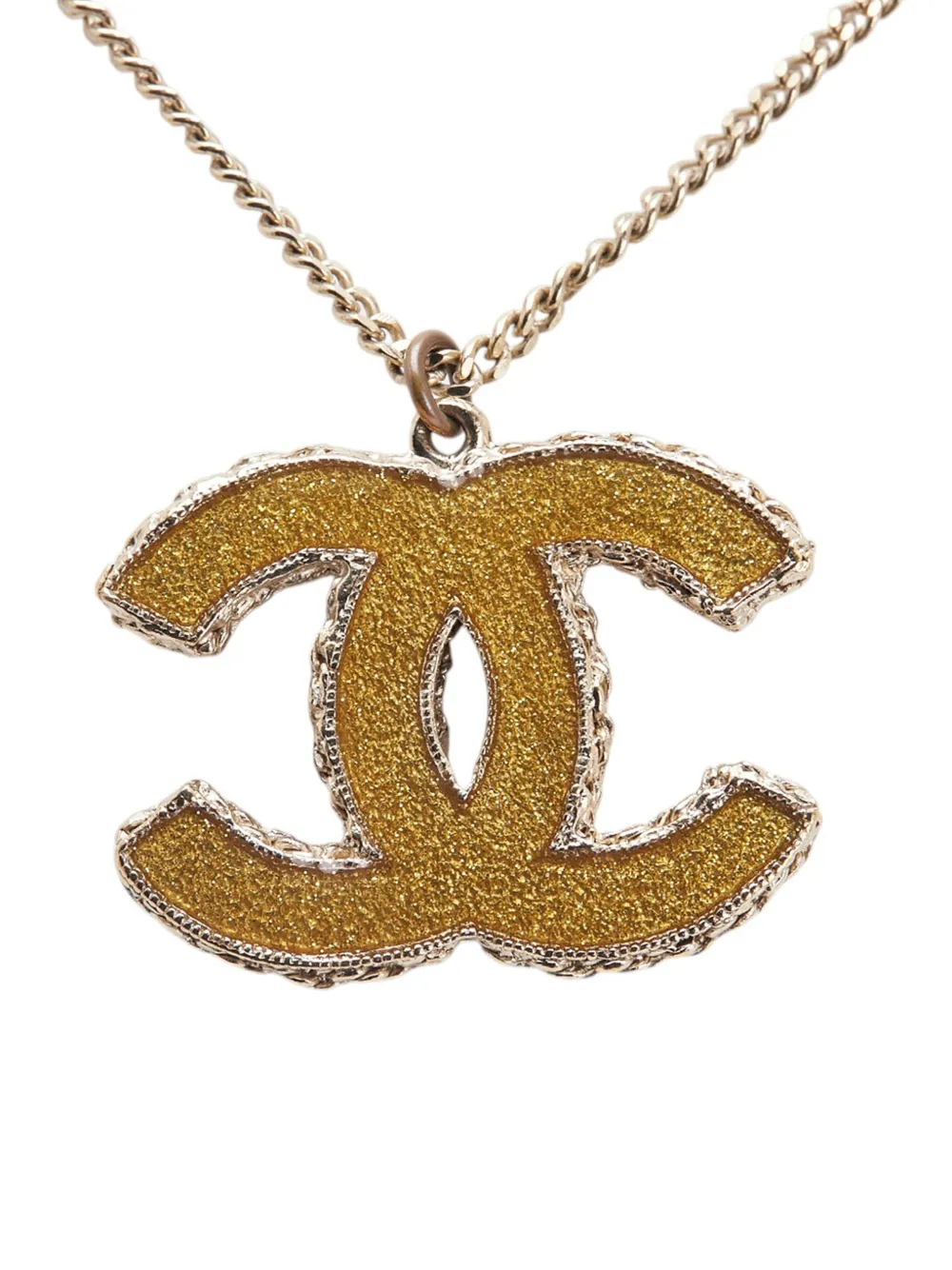CHANEL Pre-Owned 2011 Gold Plated CC Rhinestone Pendant Necklace costume necklace | Image 2