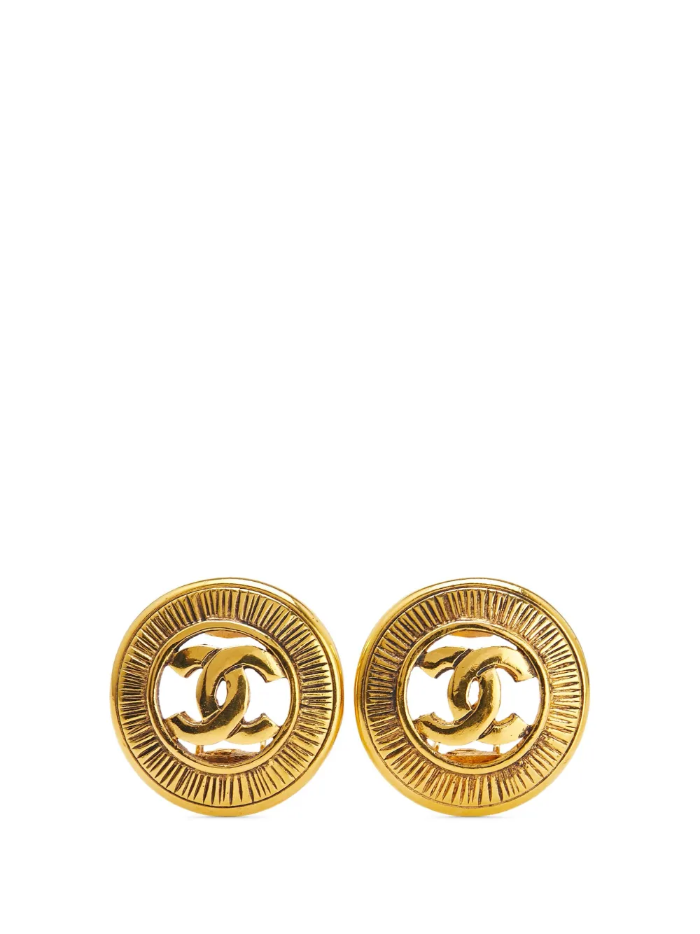 CHANEL Pre-Owned 1950-1970 ゴールドプレーテッド ココマーク ラウンド コスチューム イヤリング - CHANEL Pre-Owned 1950-1970 ゴールドプレーテッド ココマーク ラウンド コスチューム イヤリング -