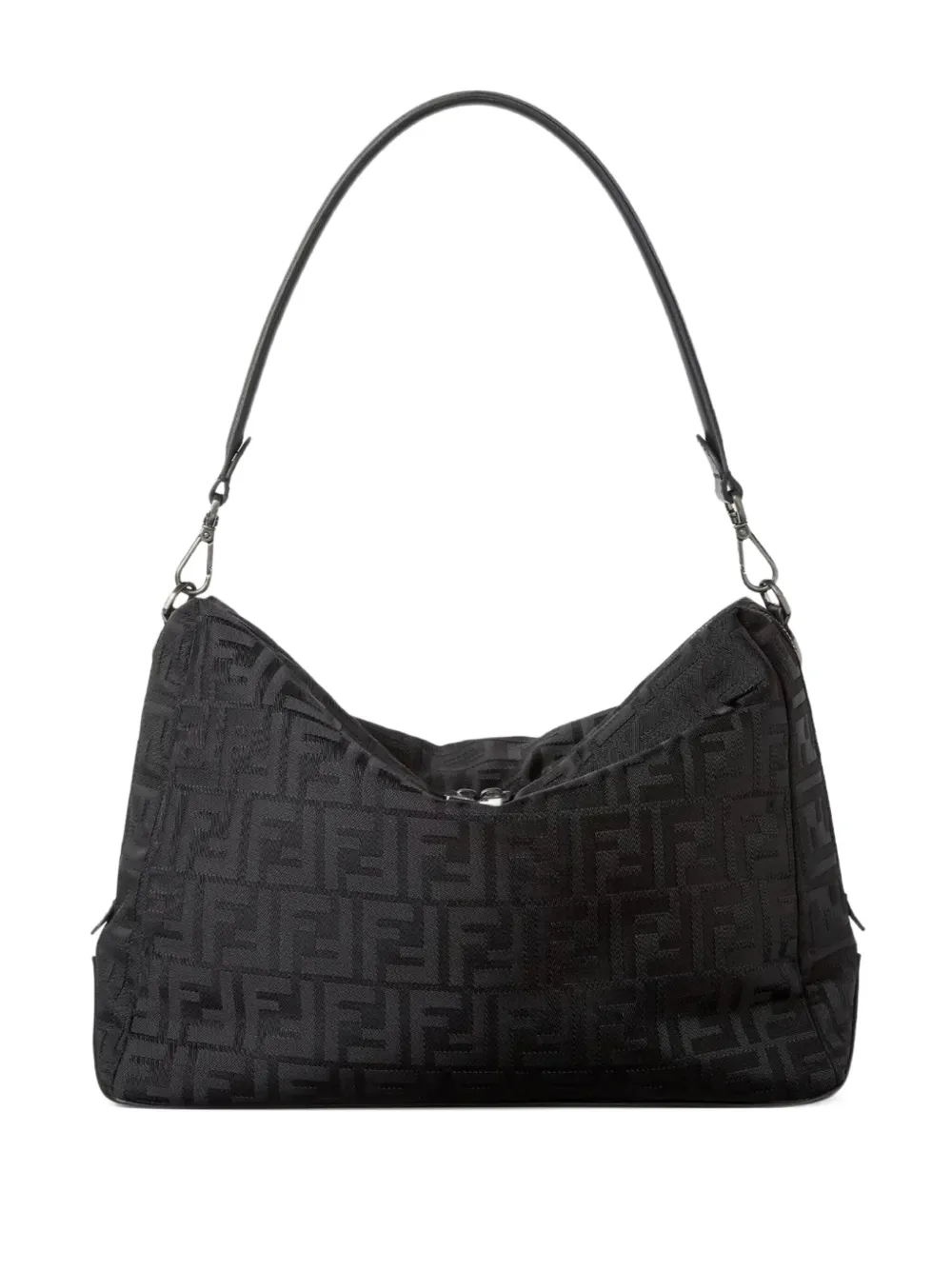 Fendi Large Lui Ff-pattern Messenger Bag In Black