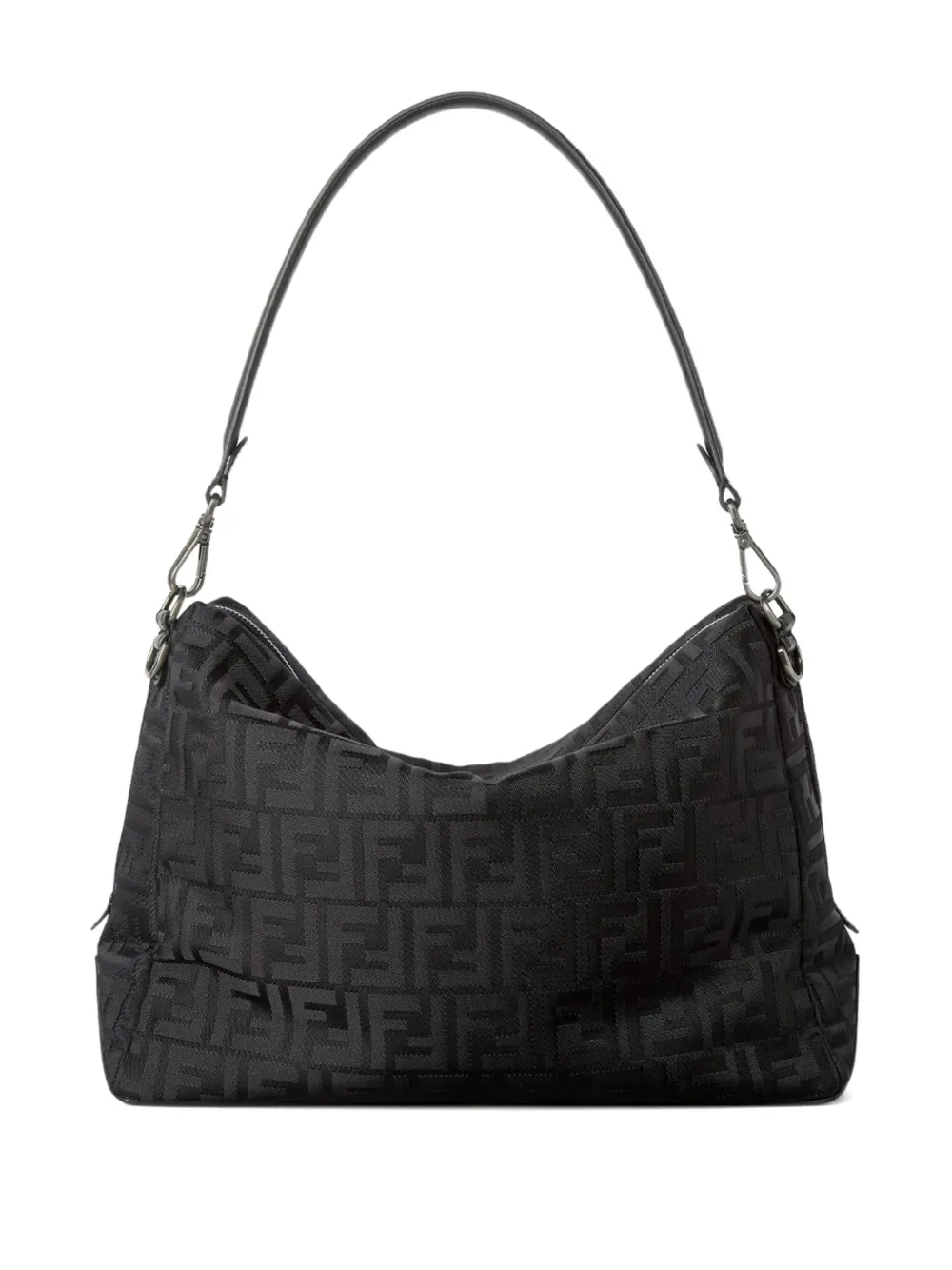 Fendi Large Lui Ff-pattern Messenger Bag In Black