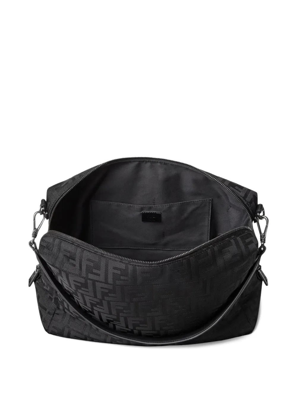 Fendi Large Lui Ff-pattern Messenger Bag In Black