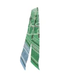 Hermès Pre-Owned 2019-2025 Eperon d'Or Bandana Silk Twilly Scarf scarves - Blue