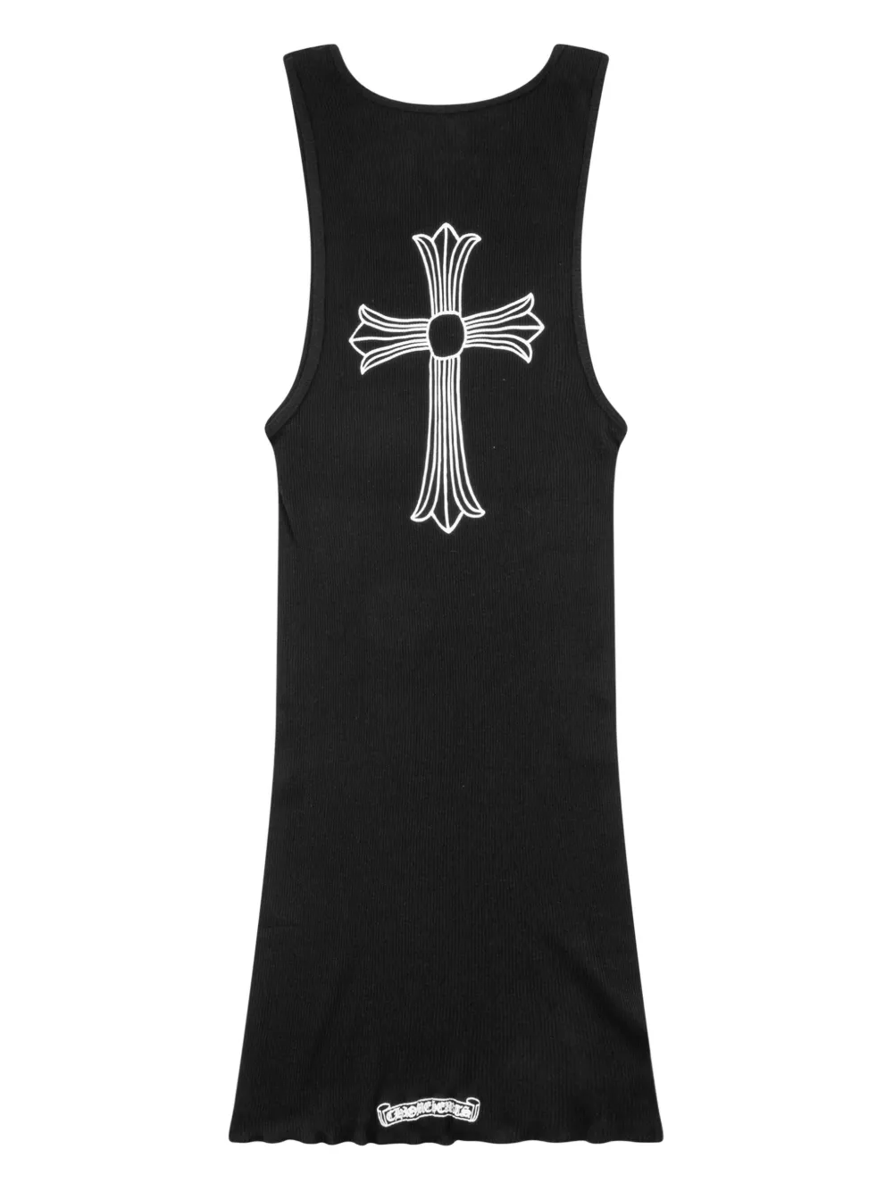 Chrome Hearts logo-print fine-ribbed tank top - Zwart