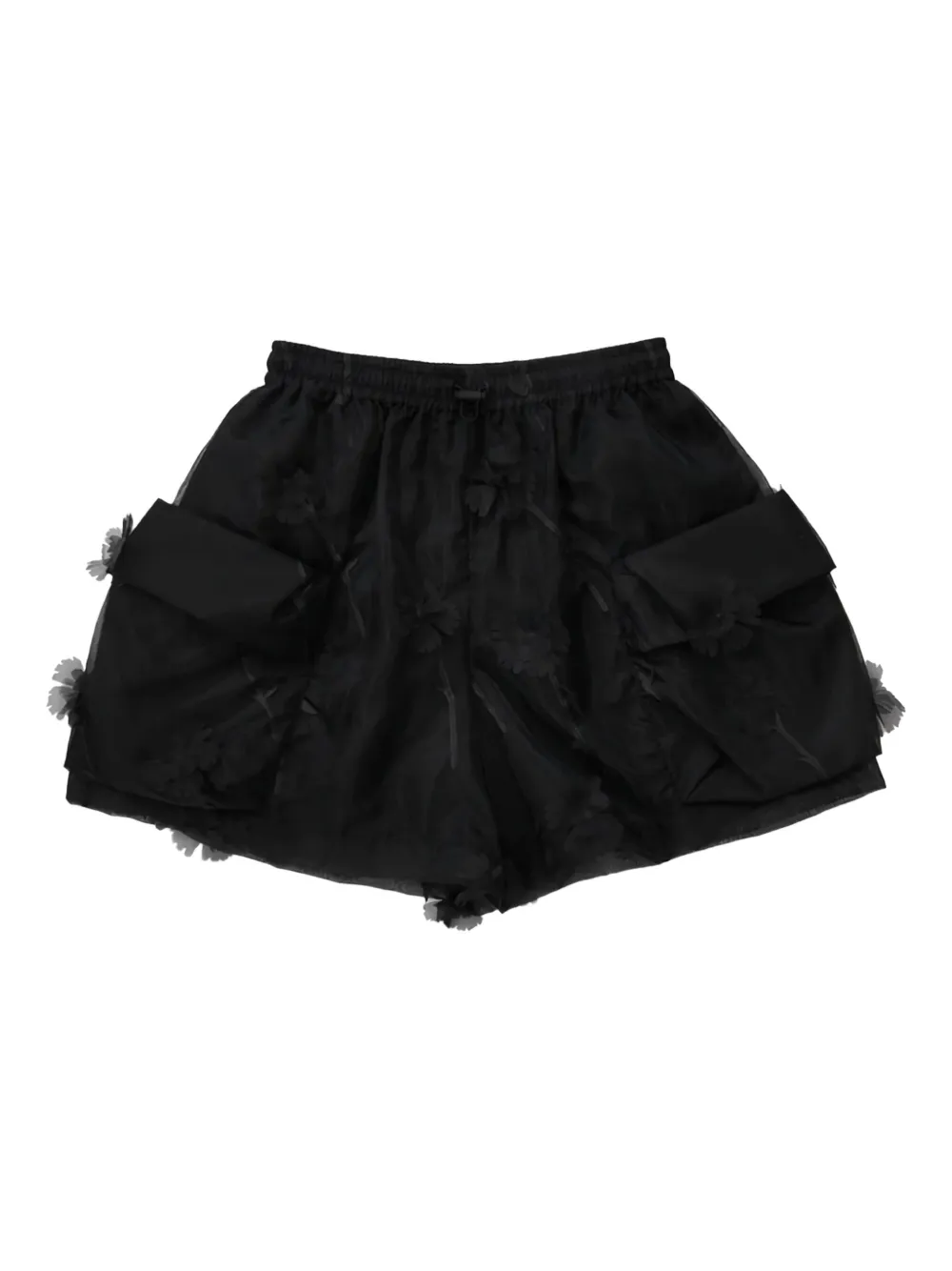 Simone Rocha Carnation cargo shorts - Zwart