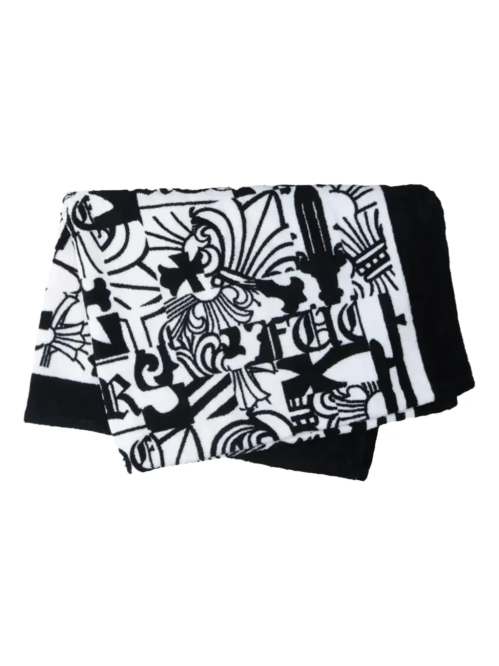 Chrome Hearts Logo-print Beach Towel In Black