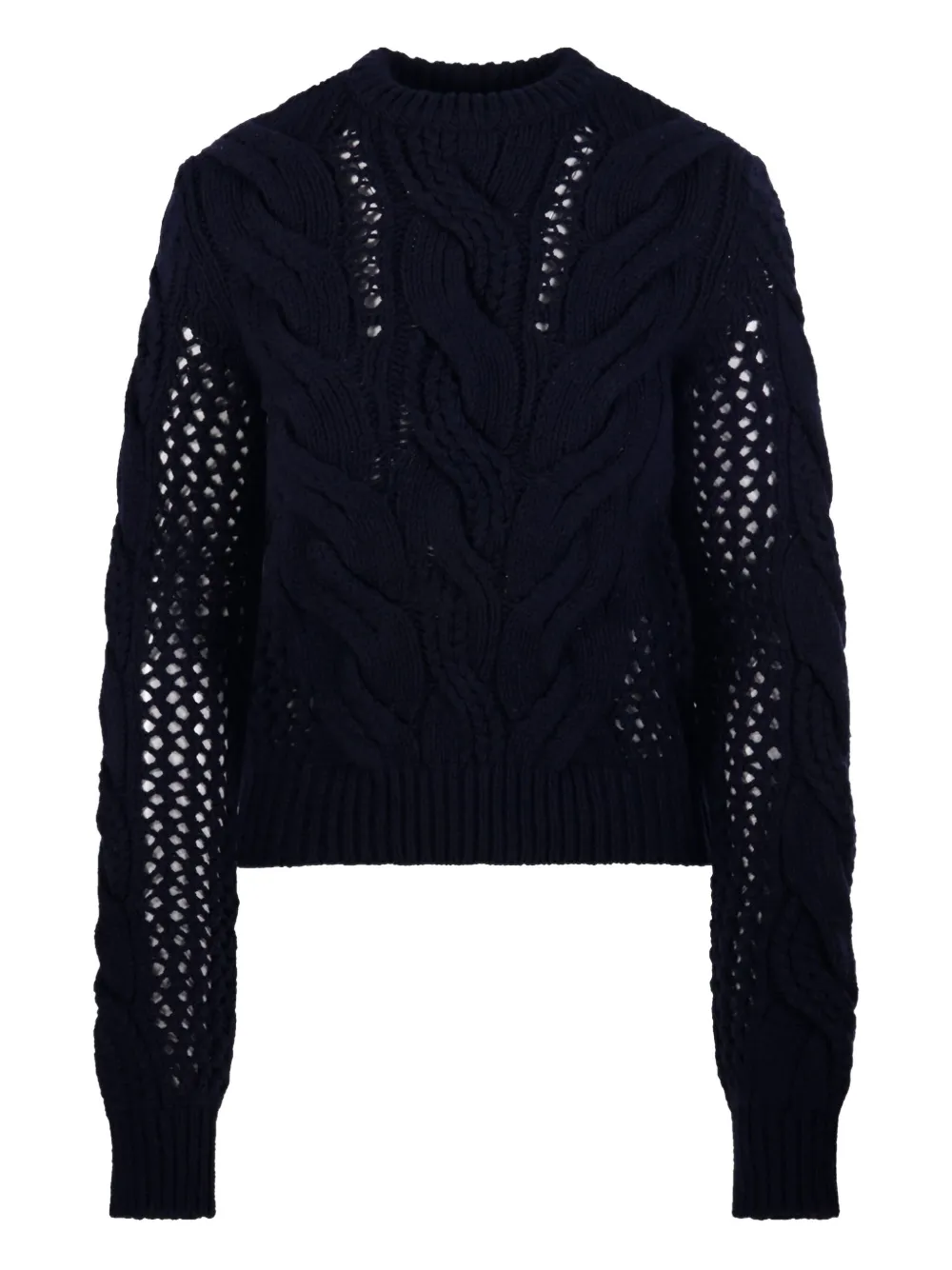 Sportmax cable-knit crew-neck sweater | Black | Image 1