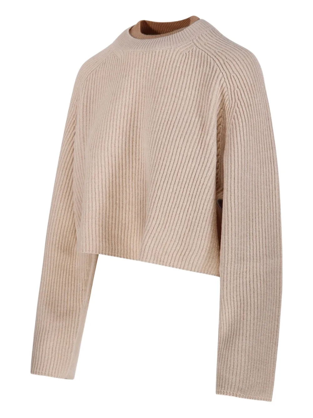 Max Mara Ribbed-knit Jumper In Neutral