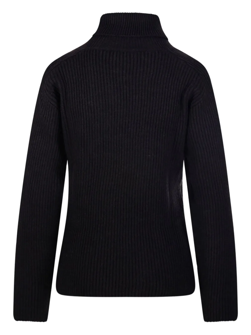P.a.r.o.s.h Ribbed Turtleneck Zip-fastening Jumper In Black