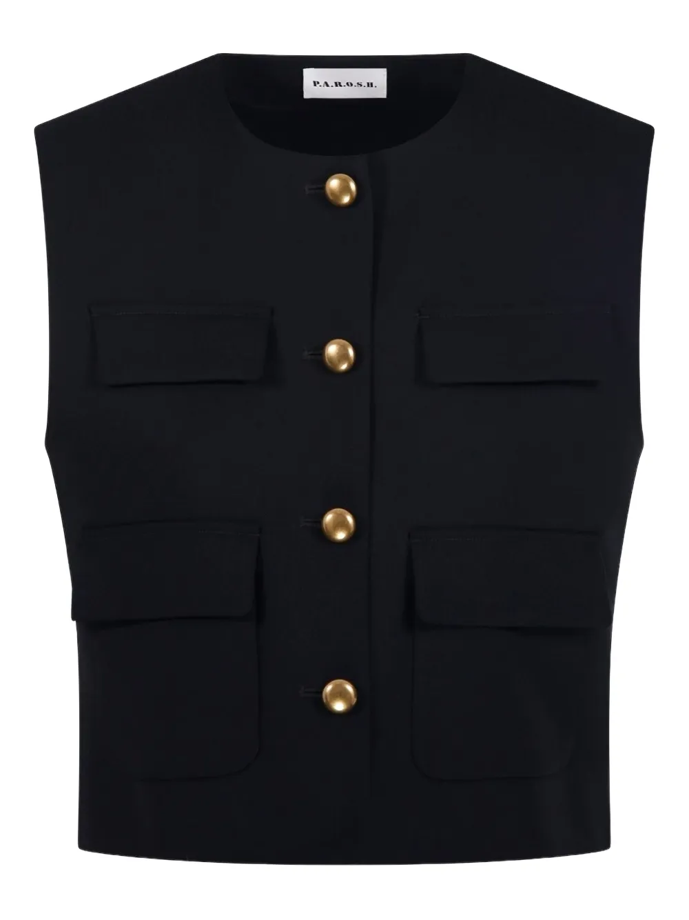 P.A.R.O.S.H. pocket-detail buttoned waistcoat | Black | Image 1