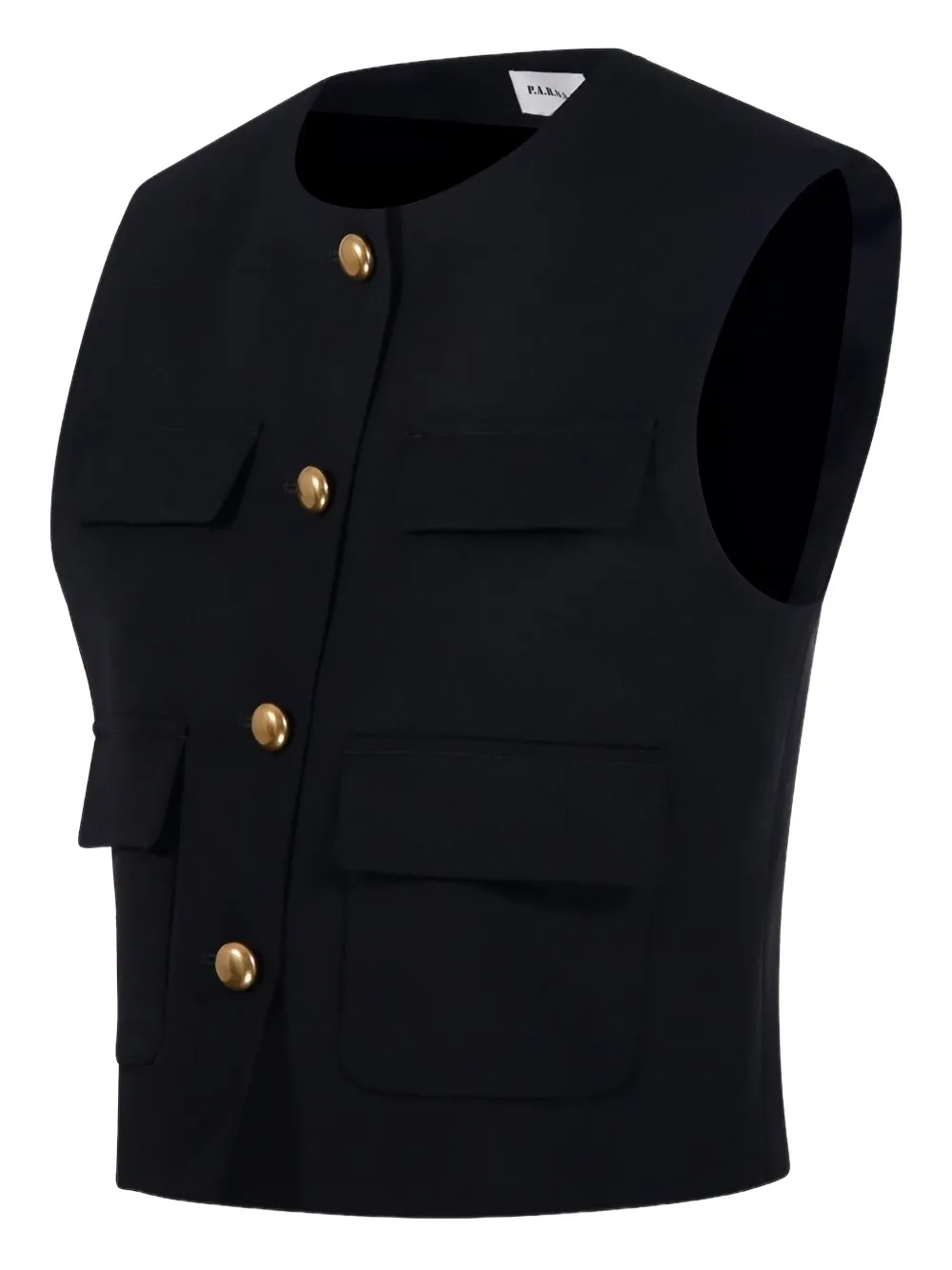 P.a.r.o.s.h Pocket-detail Buttoned Waistcoat In Black