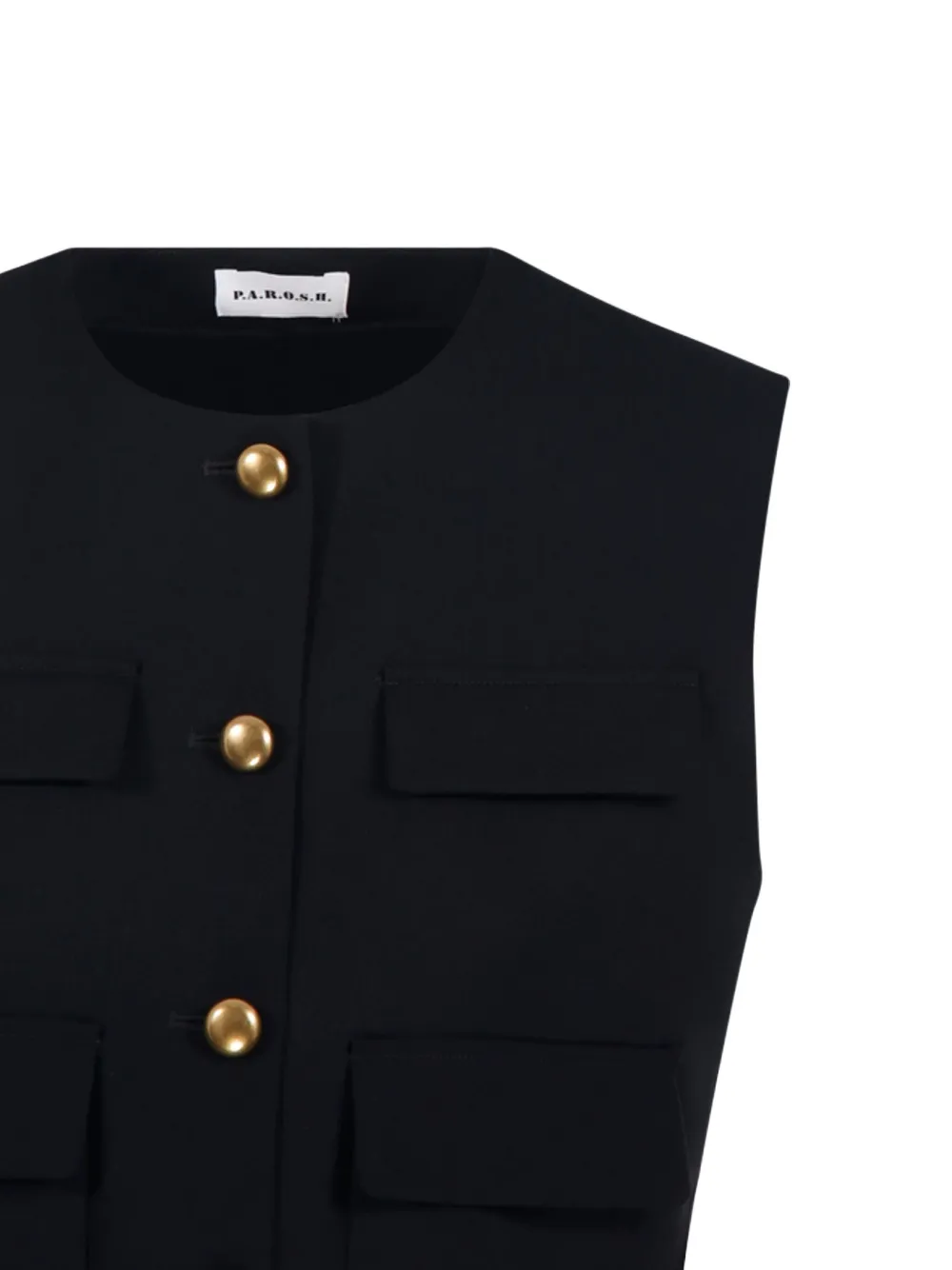 P.a.r.o.s.h Pocket-detail Buttoned Waistcoat In Black