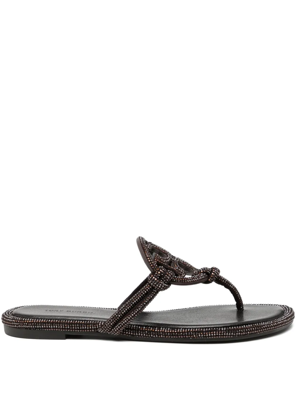 Tory Burch Crystal Embellished Sandal In Brown