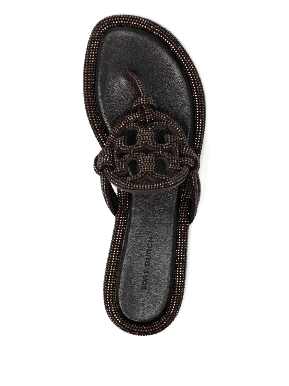 Tory Burch Crystal Embellished Sandal In Brown
