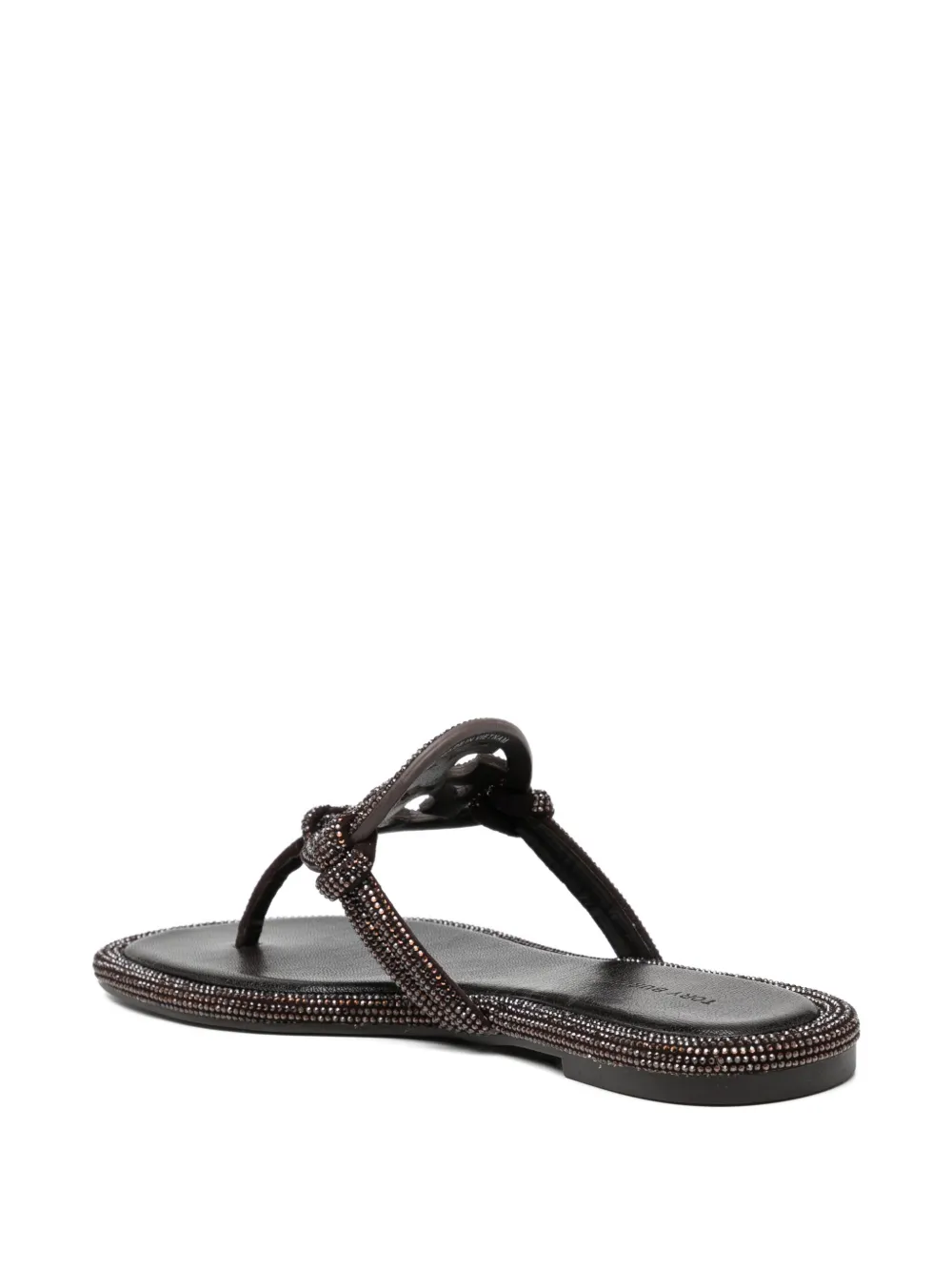 Tory Burch Crystal Embellished Sandal In Brown