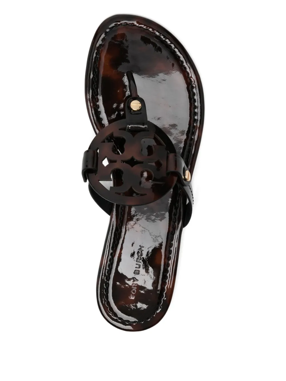 Tory Burch Teenslippers met logo Bruin