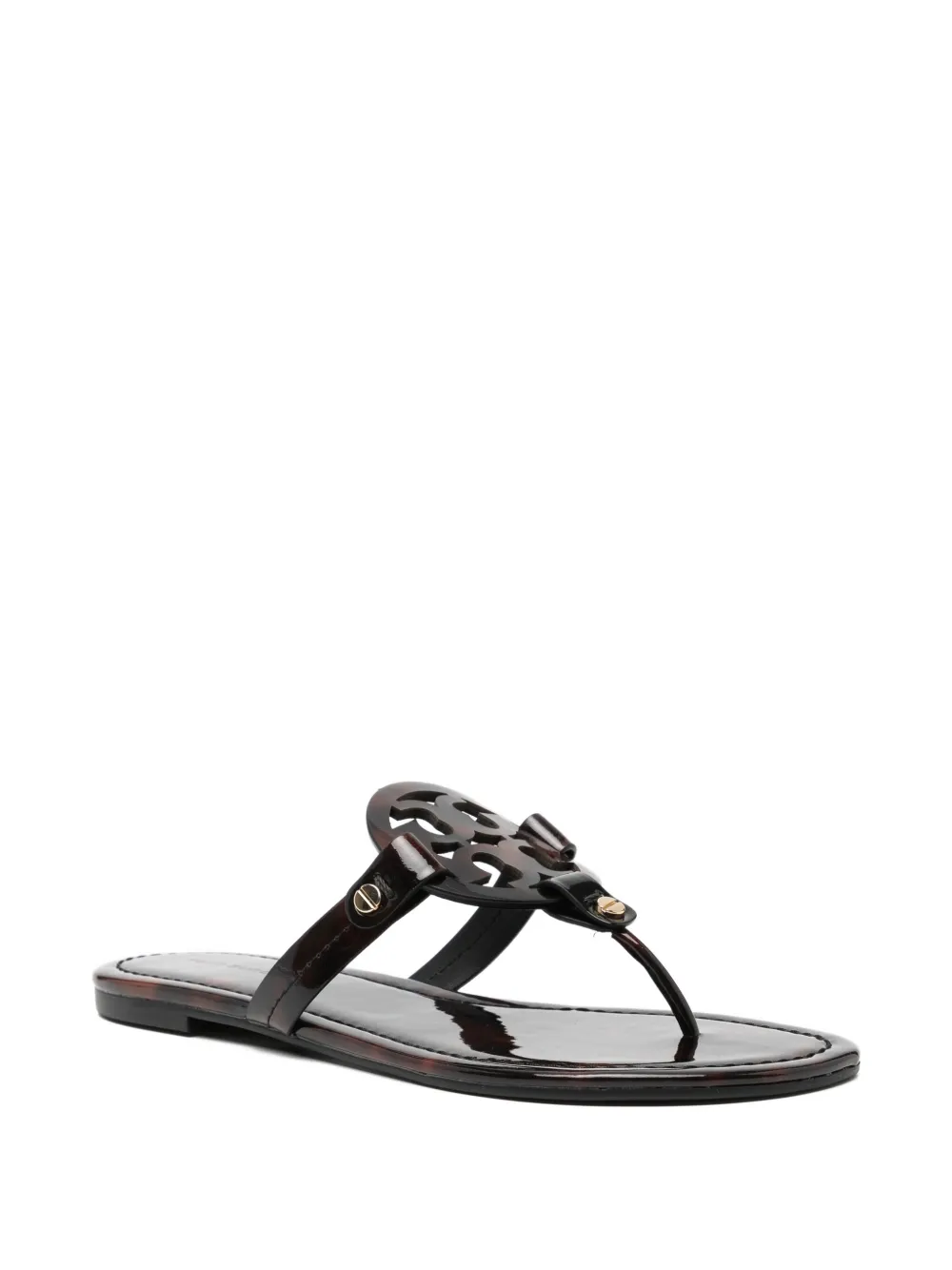 Tory Burch Teenslippers met logo Bruin