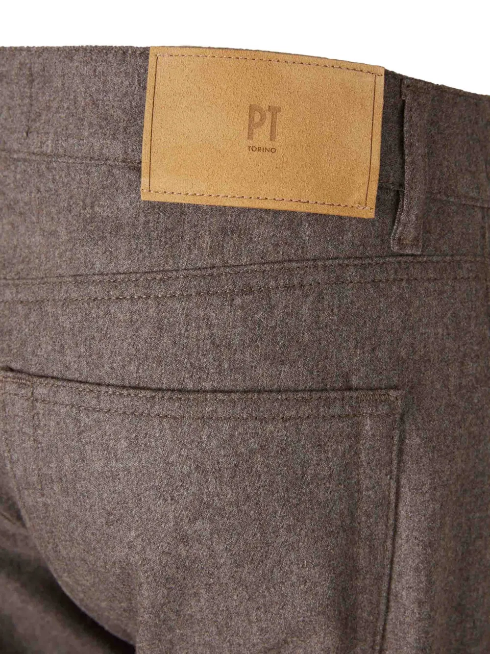 PT Torino Broek met riemlussen met knoop Bruin