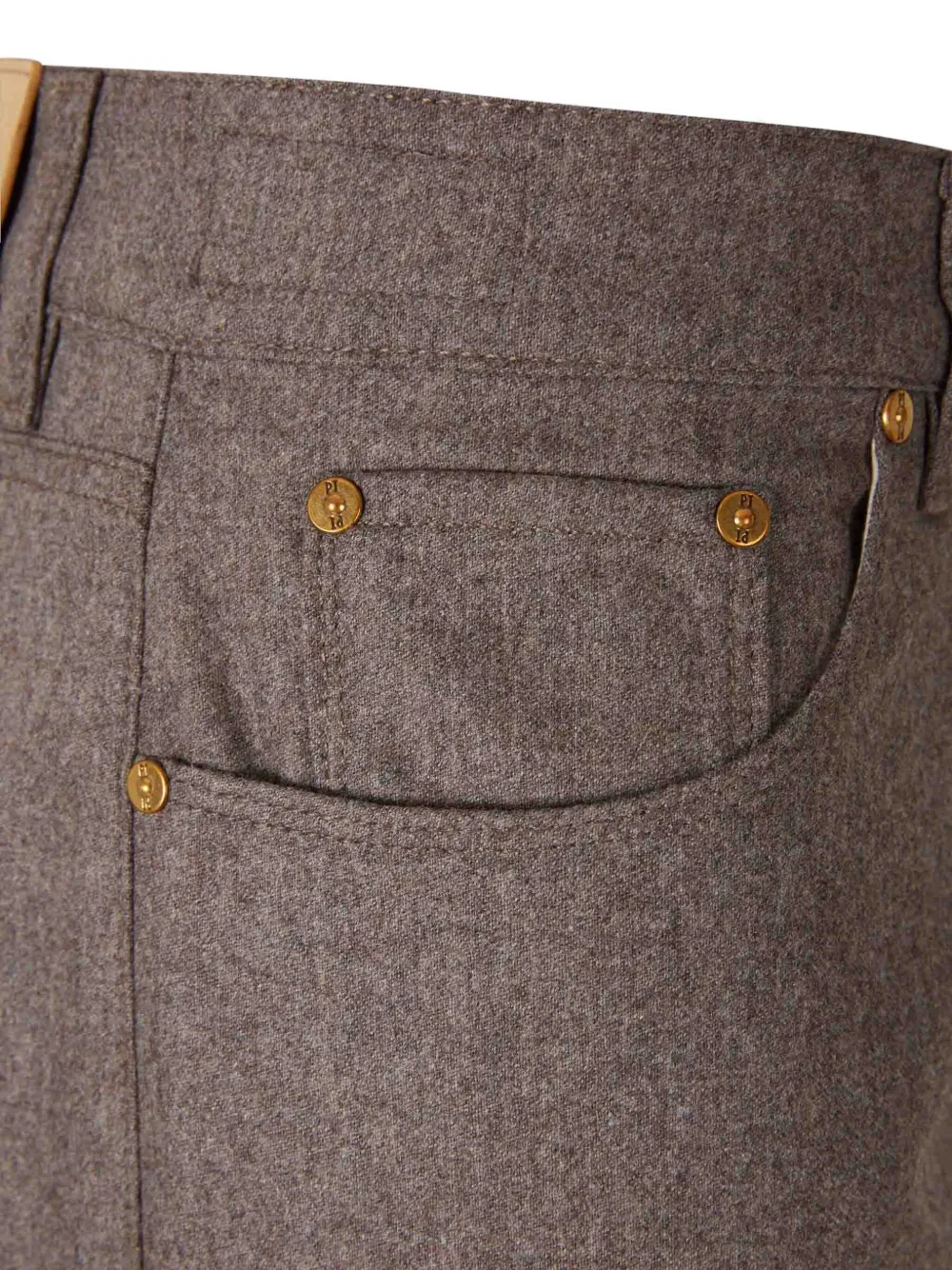 PT Torino Broek met riemlussen met knoop Bruin
