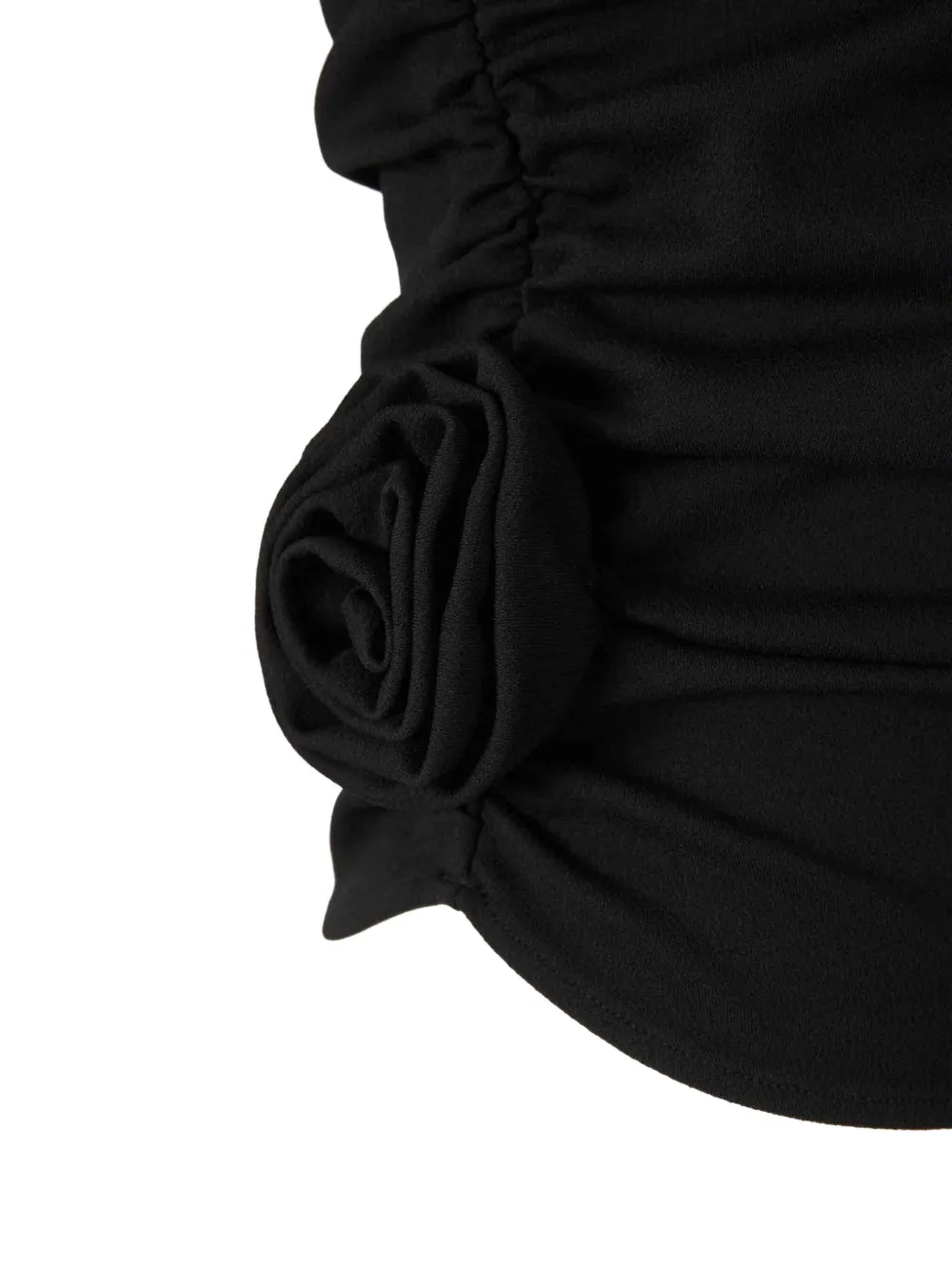 Magda Butrym Rose-embellished One-shoulder Top In Black