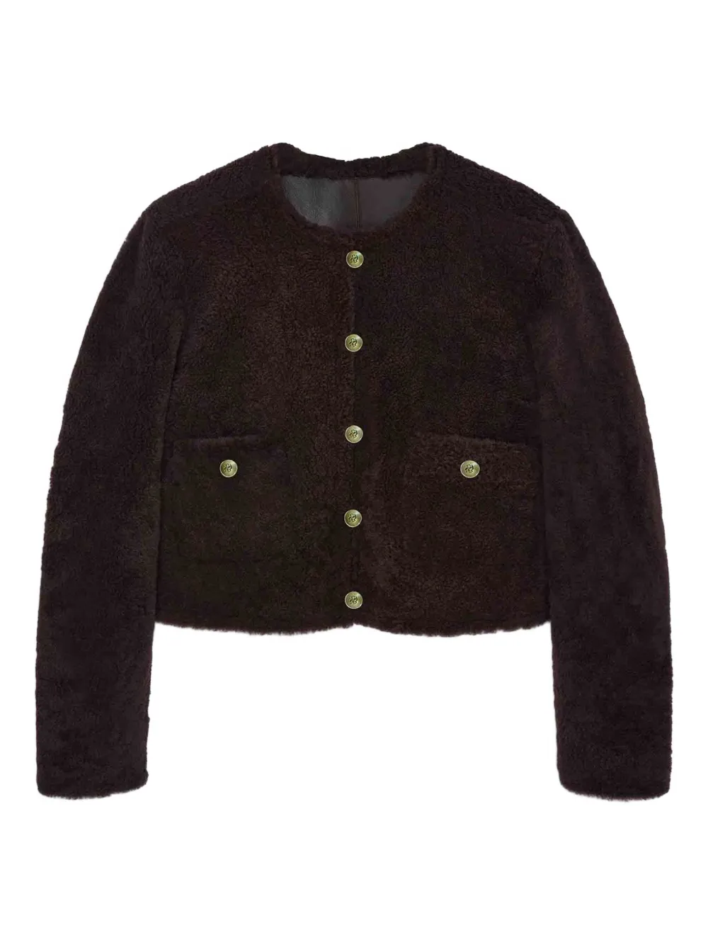 Dorothee Schumacher cropped shearling reversible jacket - ブラウン Dorothee Schumacher cropped shearling reversible jacket - ブラウン