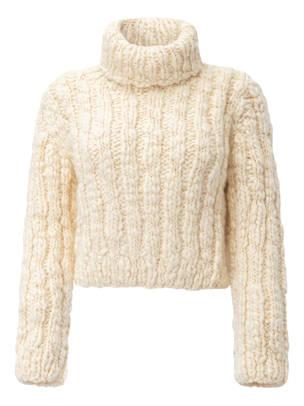 Chloé Cloudy Wool Turtleneck Sweater In White