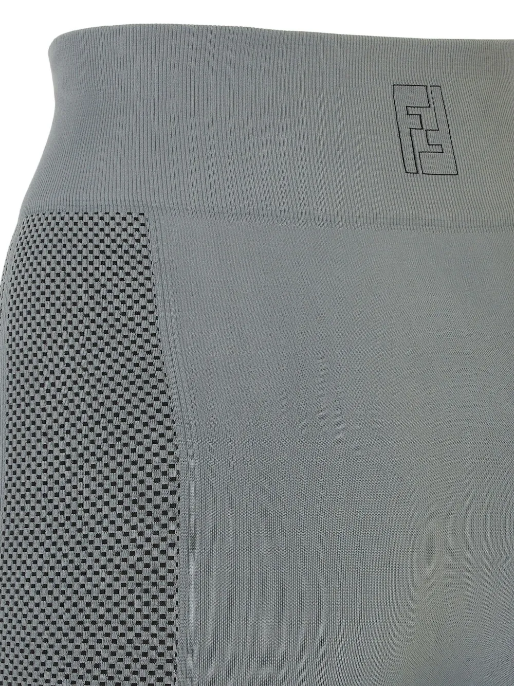 FENDI Legging met geborduurd logo Grijs