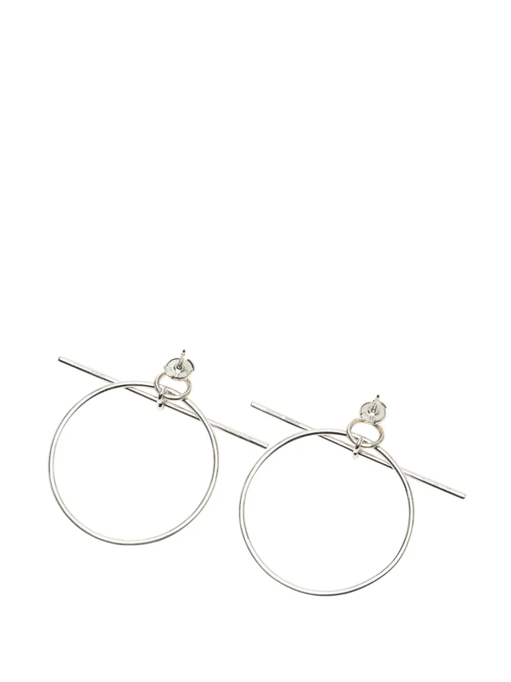 Hermès Pre-Owned 2020-2025 Medium Sterling Silver Loop earrings | Image 2