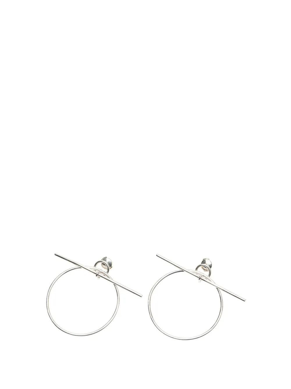 Hermès Pre-Owned 2020-2025 Medium Sterling Silver Loop earrings | Silver | Image 1