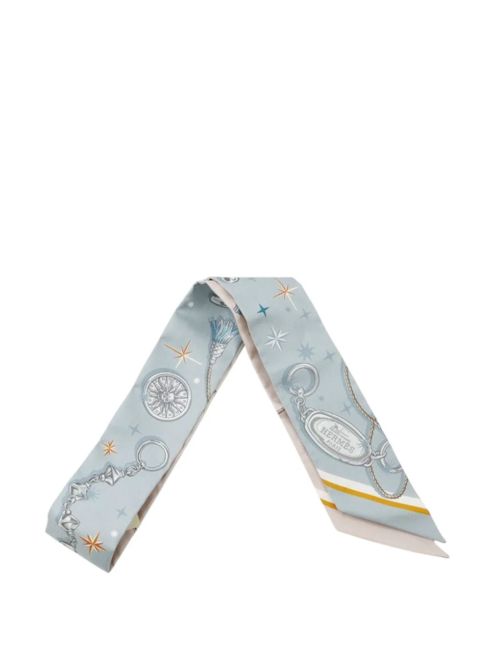 Hermès Pre-Owned 2019-2020 C est La Fete Silk Twilly Scarf scarves | Blue | Image 1