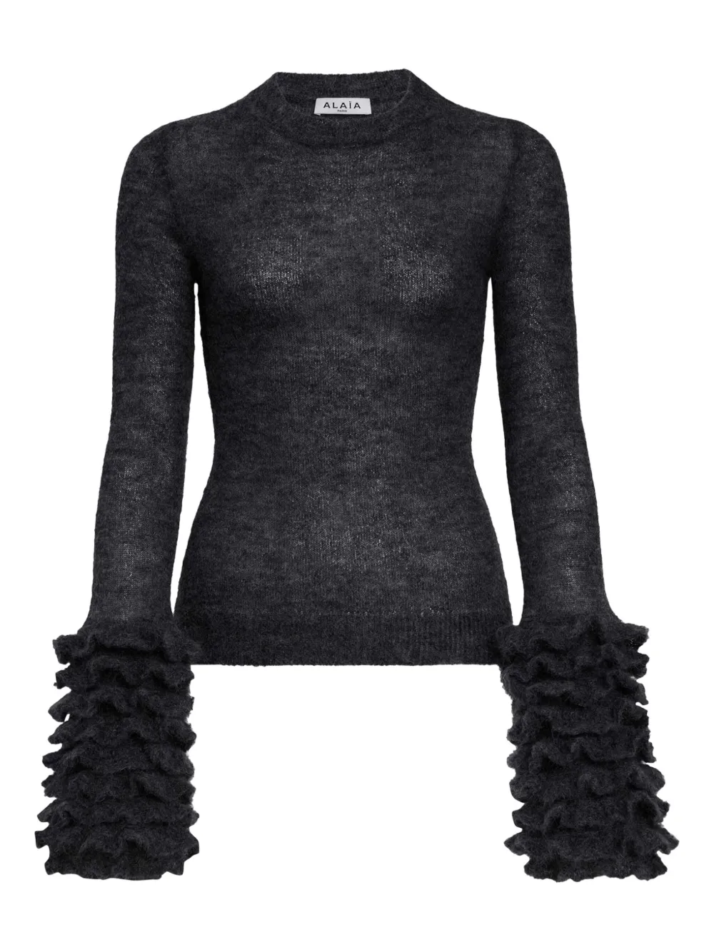Alaïa ruffled-cuff mohair sweater | Black | Image 1