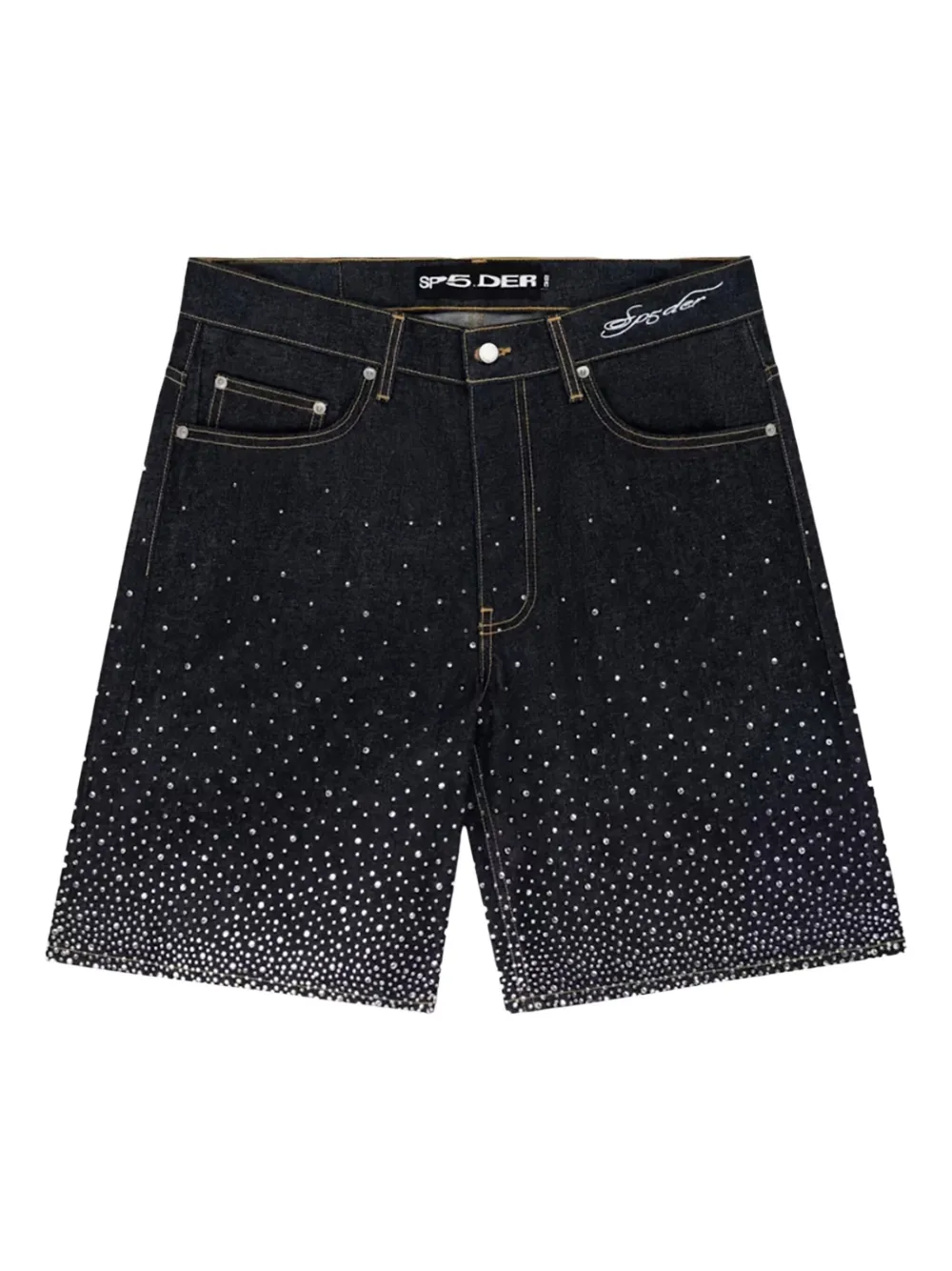 SP5DER Star Dust denim shorts - ブラック SP5DER Star Dust denim shorts - ブラック