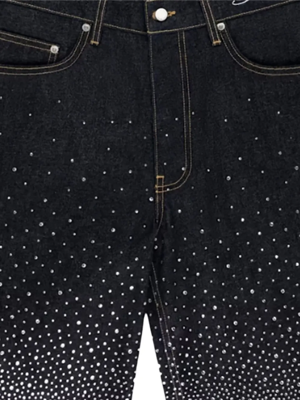 SP5DER Star Dust denim shorts - Zwart