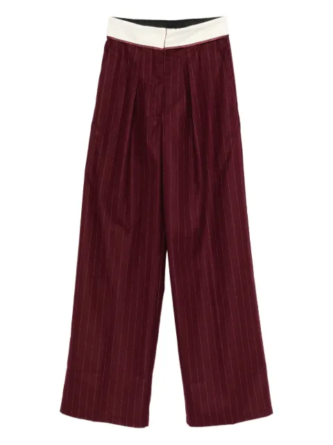 Forte Forte pantalones anchos con rayas diplomáticas estampadas