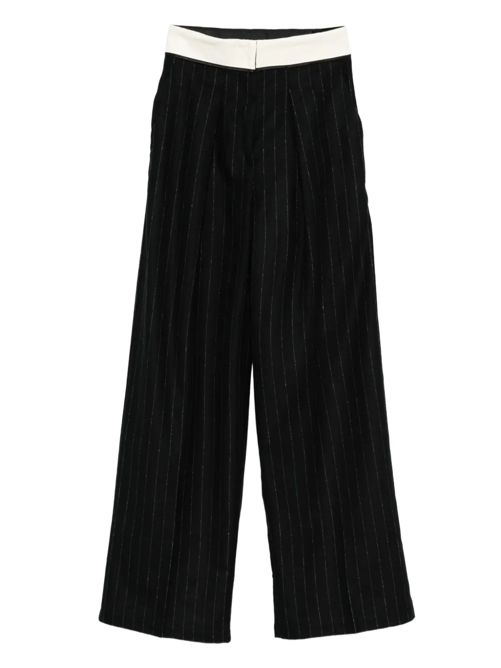 Forte Forte pinstripe wide-leg trousers | Black | Image 1