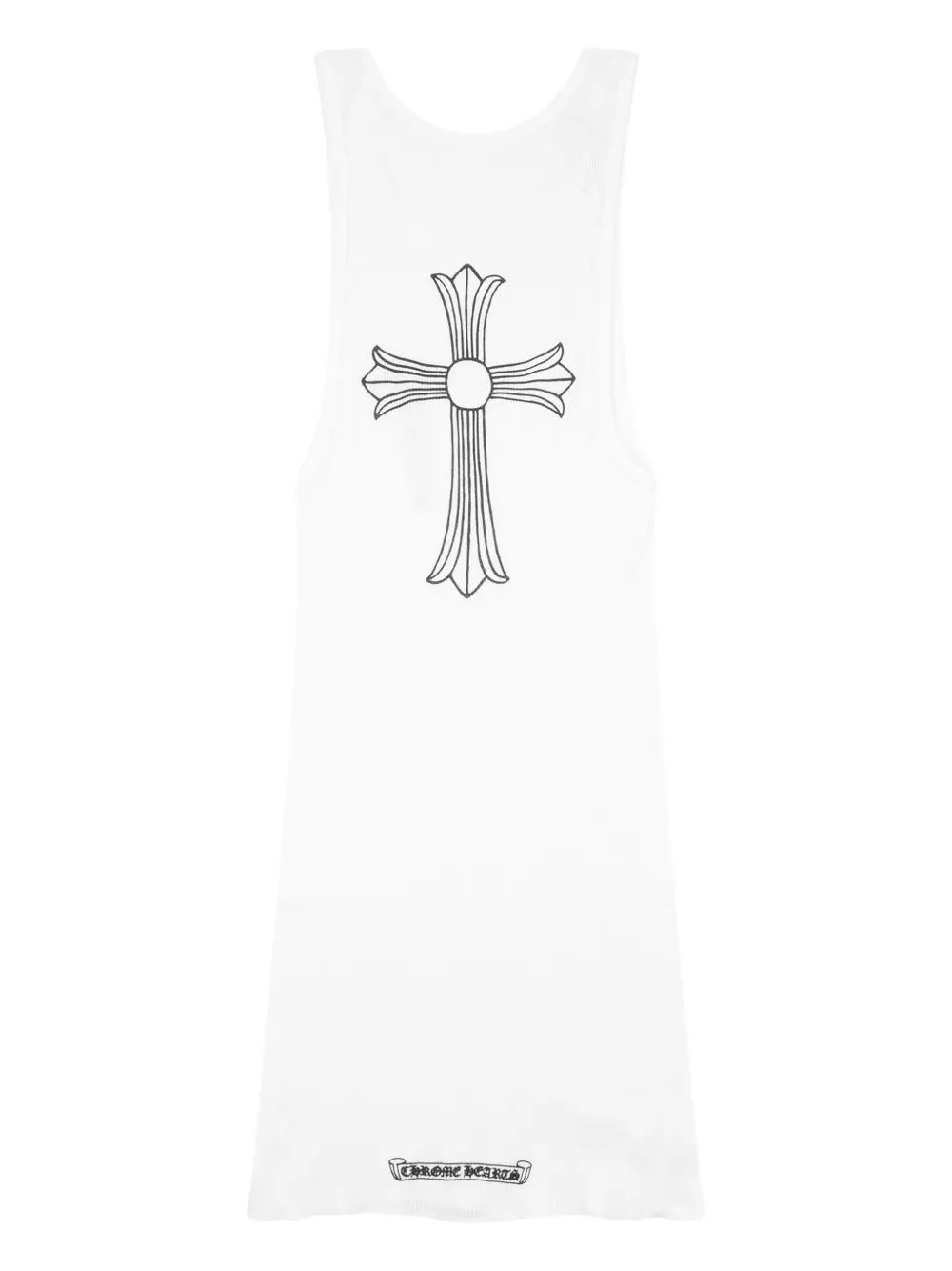 Chrome Hearts T Bar Cross Ribbed Tank Top In White