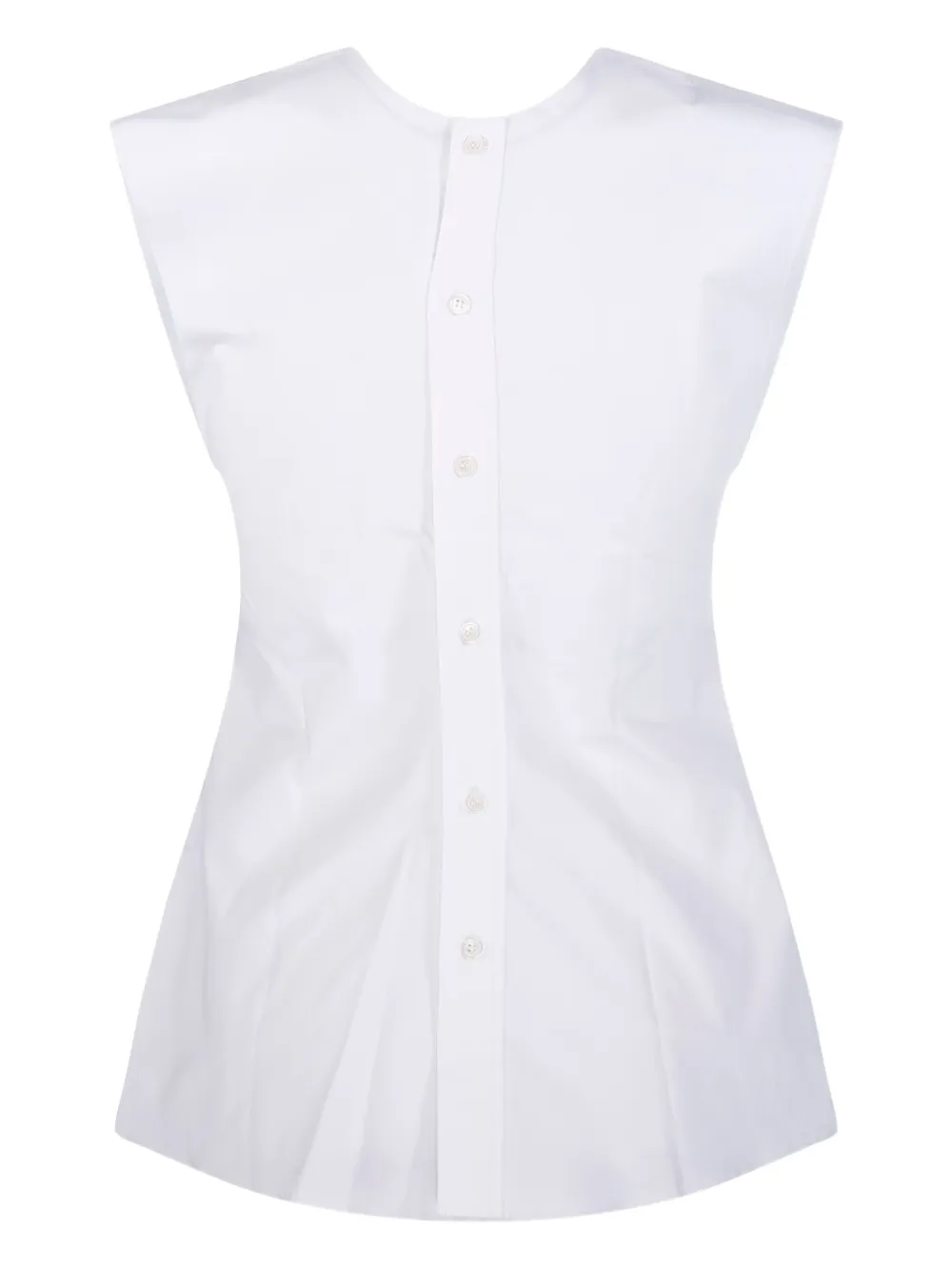 Victoria Beckham Mouwloze top met knopen - Wit