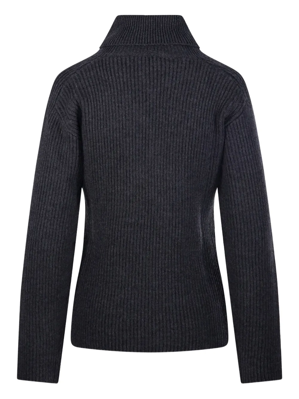 P.a.r.o.s.h Zip-detail Ribbed Turtleneck Sweater In Black
